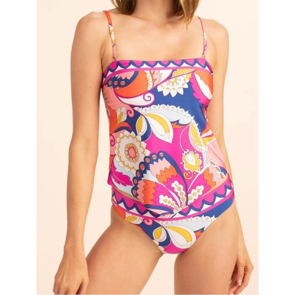 NWT Trina Turk Sevilla Tankini and Bikini Bottom Set Size 6 - Picture 1 of 7